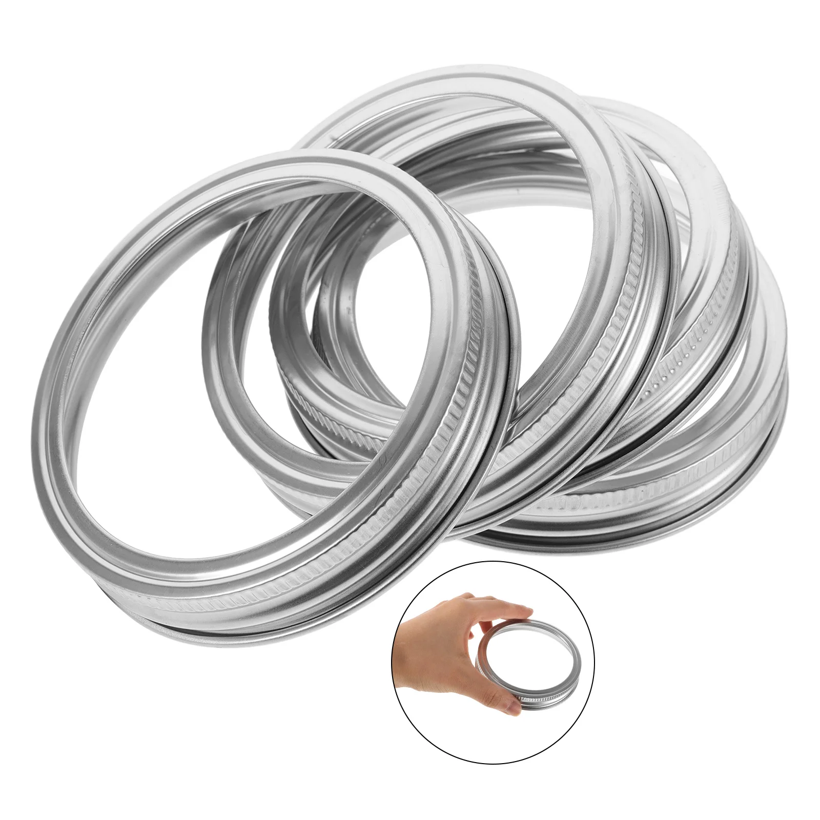 

4pcs Stainless Steel Sprouting Rings For Mason Regular Mouth Canning Replacement Metal Bands Wide Mouth Jar Accessories Screw