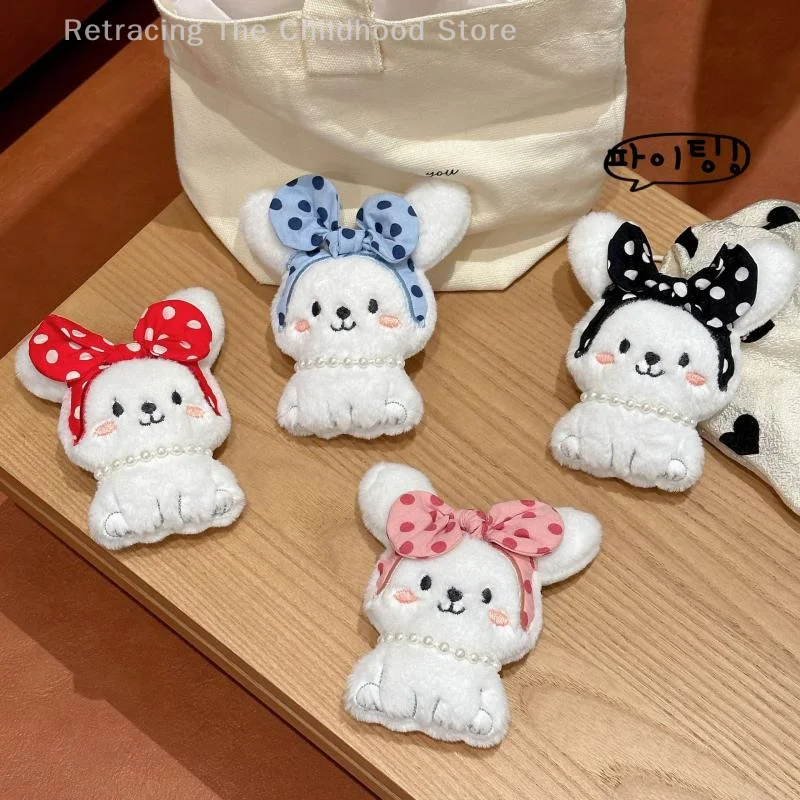 Kawaii collier en peluche lapin porte-clés poupée pendentif mignon dessin animé sac à dos suspendu clé de voiture pendentif breloques accessoires cadeaux