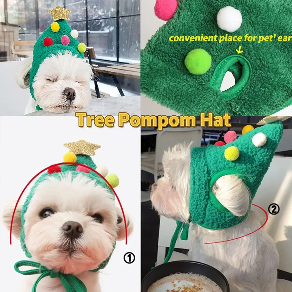 Christmas Pet Dog and Cat Hat Cute Cartoon Antler Drool Towel Christmas Cartoon Pet Dog and Cat Hat Decoration