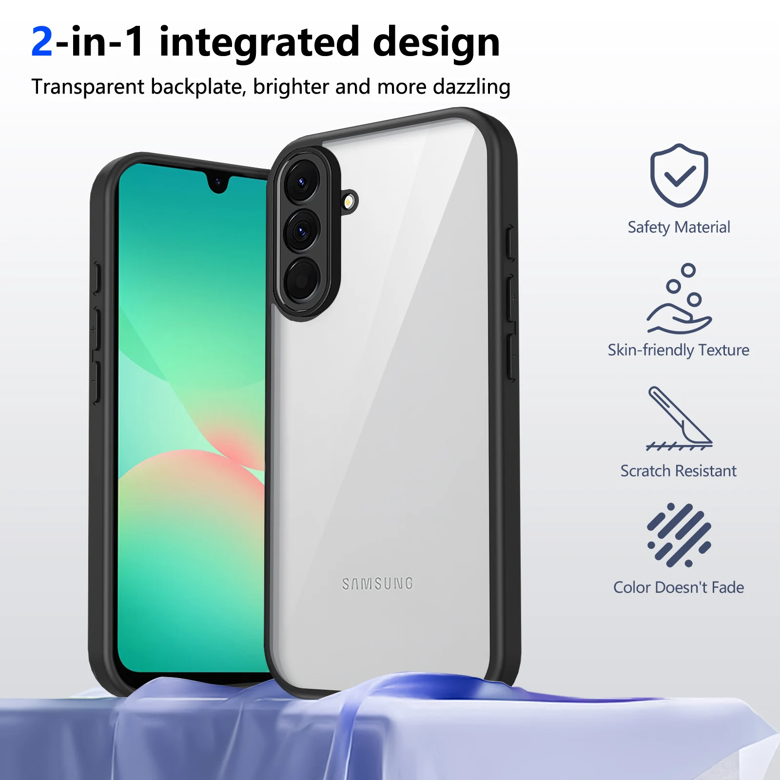 Phone Case For Samsung A57 A56 A55 A54 A53 A52 A36 A37 A35 A34 A33 A32 A27 A26 A25 A23 4G 5G Hard Acrylic Shockproof Clear Cover
