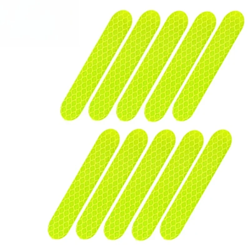 50-10PCS Helmet Safety Warning Reflective Stickers Strip Waterproof High Visibility Reflector Tape For Night Riding Walking Car
