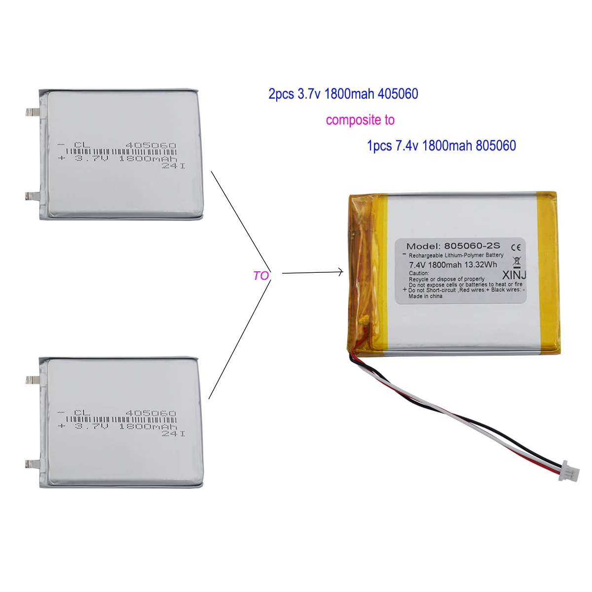 

7.4V 1800mAh 13.32Wh Rechargeable Li-Polymer Li Lithium Li Battery 803480 JST 3Pin 1.0mm Connector For Road Angel 7000 model GPS