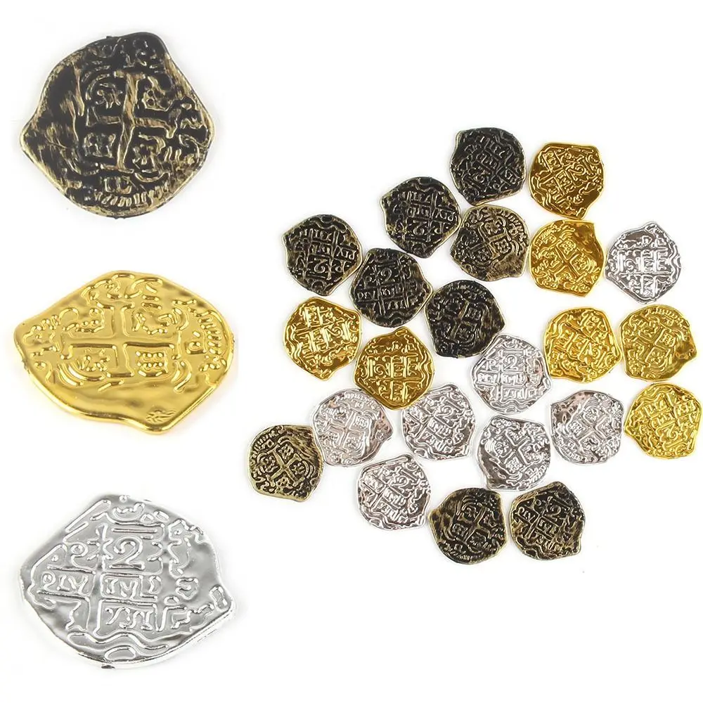 العملة الأوروبية الرجعية قراصنة الكاريبي مقلد الفيلم عملة الاطفال عملات البلاستيك مطلي عملات الدعامة الأصدقاء #3