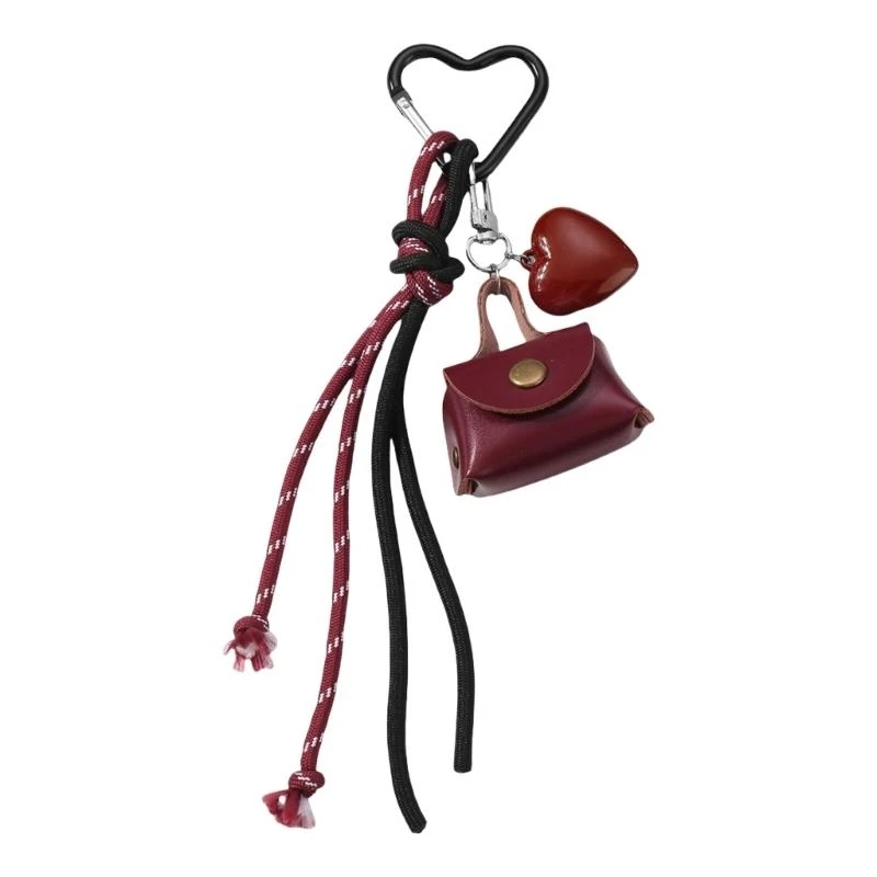 

A3PE Fashionable Heart Tassels Braided Keychain Accessory Bag Pendant for Handbags and Backpacks in Sweet Korean Designs