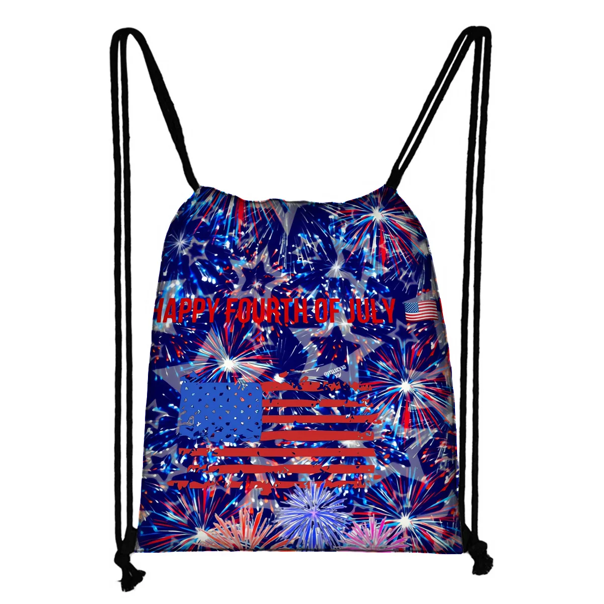 America Flag Independence Day borsa con coulisse 4 luglio statua della libertà Eco Sport zaino cinturino tasca velluto personalizzato all'ingrosso