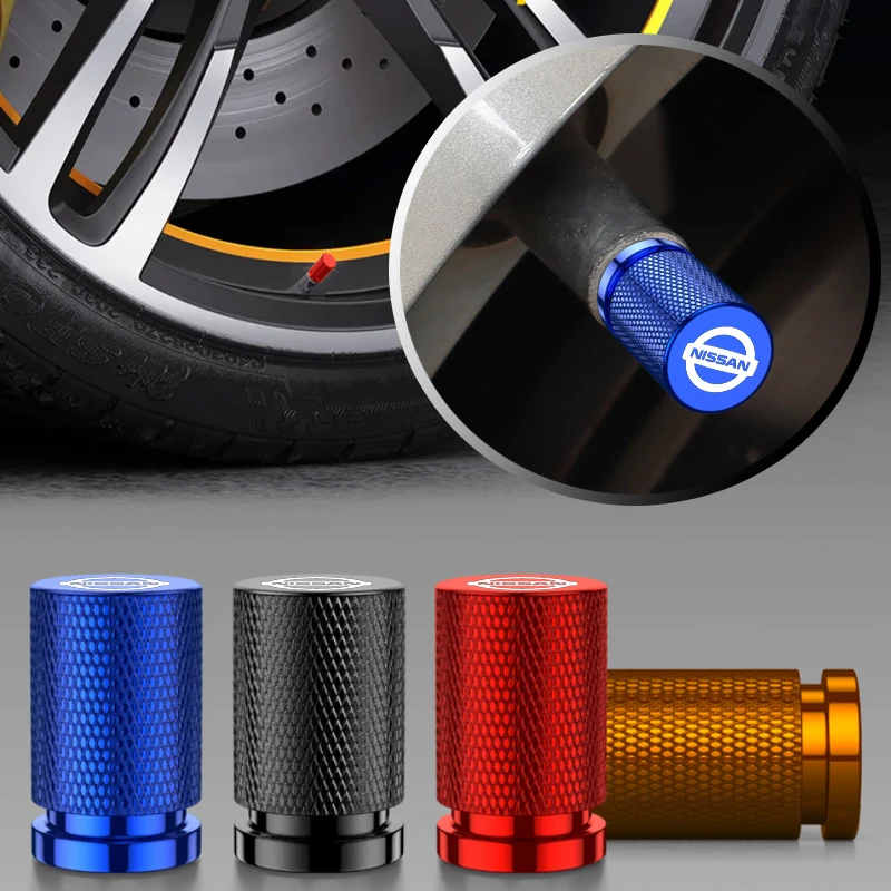 4Pcs for Nissan Qashqai Juke Leaf Patrol March X Trail Tiida Navara Nismo Note Teana Laser Car Logo Wheel Tire Valve Caps Covers