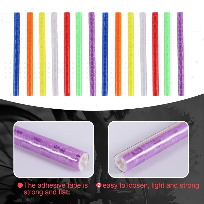 ABUE-84 قطع تكلم عاكسات دراجة المتحدث عاكس تحذير شرائط دراجة المتحدث دراجة تكلم عاكس #2