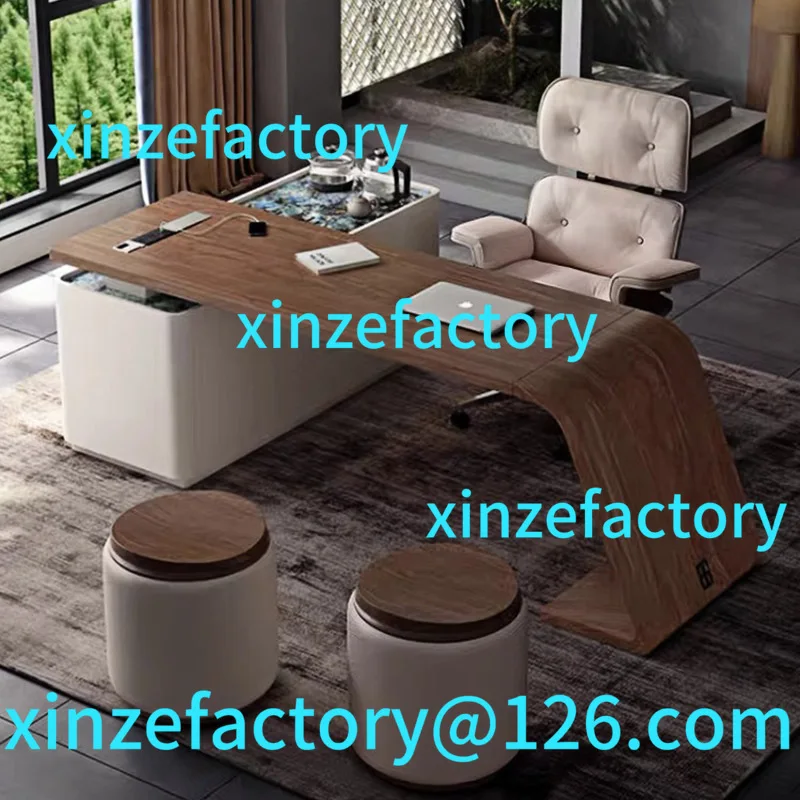 

Customizable Ancient Cream Light Luxury Walnut Solid Wood Computer Desk