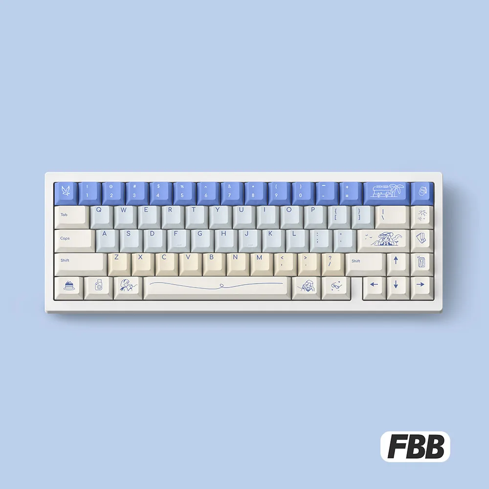FBB Keycaps Holiday Cute Theme PBT Custom Keycap for MX Switches Cherry Profile Mechanical Keyboard Key Cap Laptop Accessories