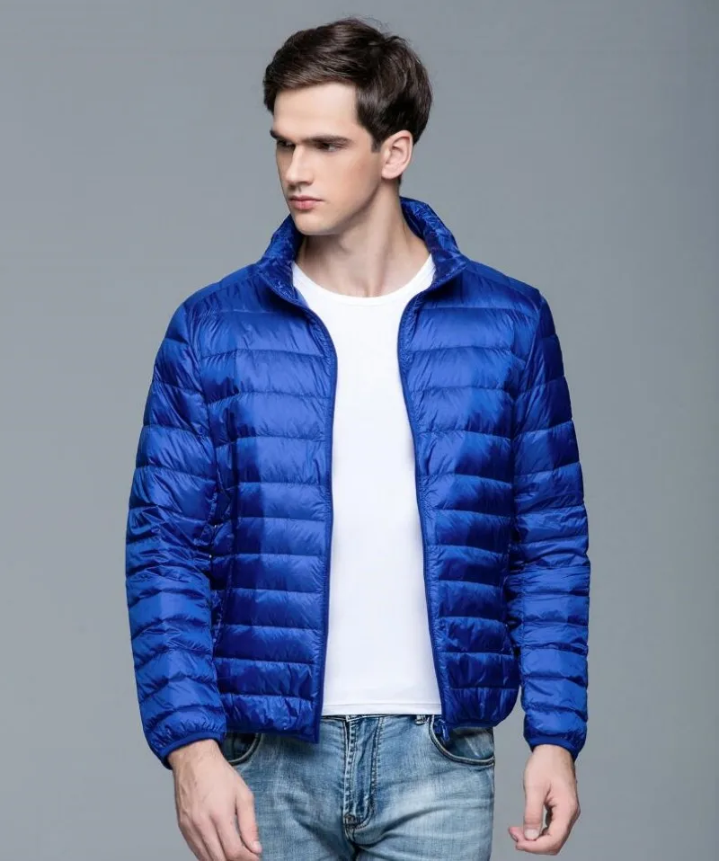 Chaqueta de plumón de pato para hombre, abrigo ultradelgado, con cuello levantado, para primavera y otoño, S-3XL, novedad de 2023