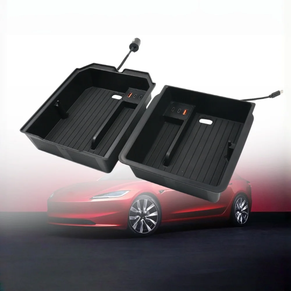 Expansion Dock for Tesla Model 3+ Highland 2024-2026 Console Armrest Storage Organizer Storage Box USB Charging Hub Type-C