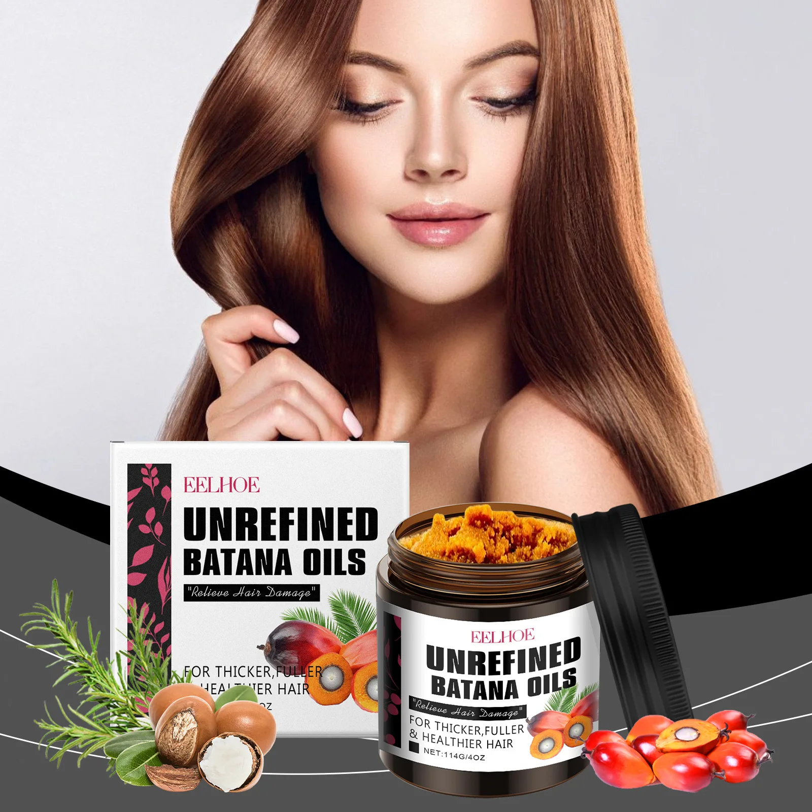 

EELHOE органическое масло батана, маска для волос, кондиционер, масло для роста, естественное лечение, питание, улучшение волос, средство против ломкости