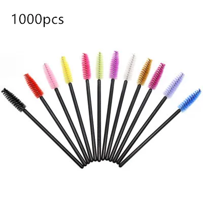 1000PCS Eyelash Brush Makeups Brushes Disposable Mascara Wands Applicator Eye lashes Cosmetic Brushes Maquiagem Makeup Tools