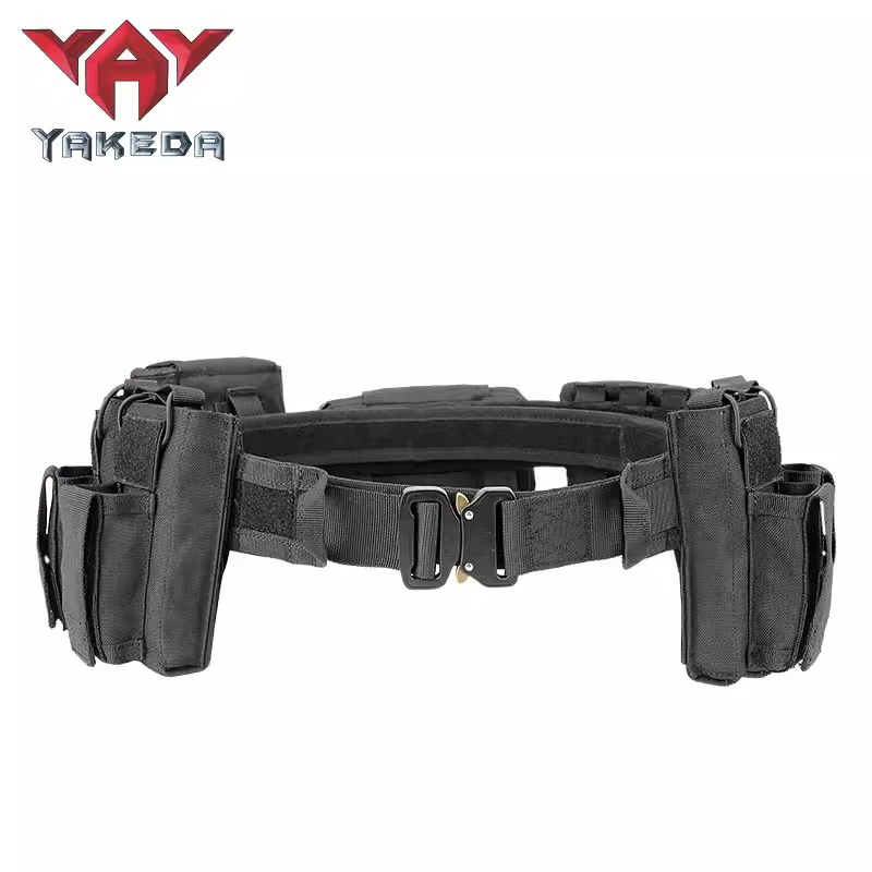 YAKEDA 5-in-1 Tactical Belt Waist Pack Outdoor Patrol Multi-functional Mountaineering Storage Bag Hunting Gear Belt Pocket Bag