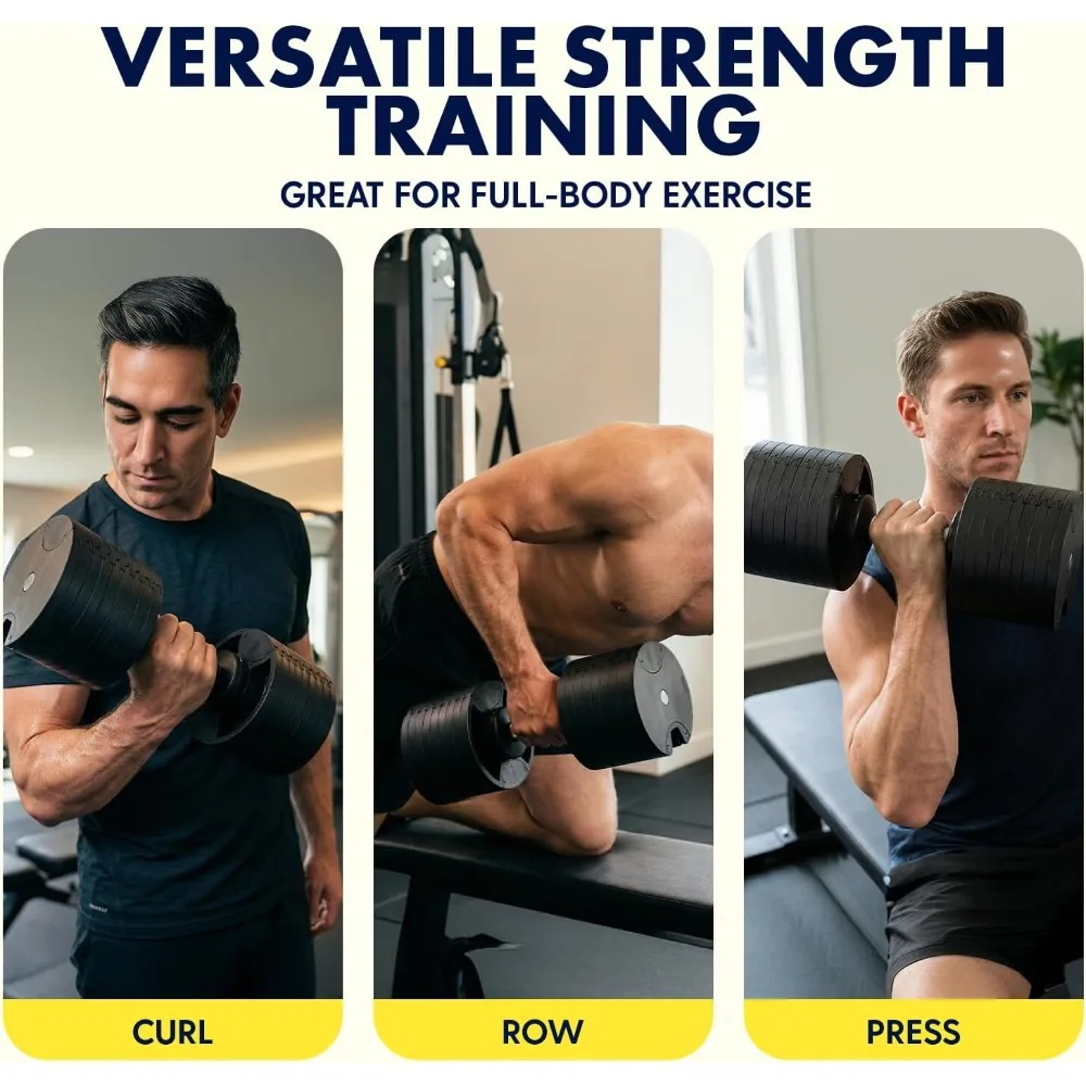 US Local Stock Best Choice 70-140 LB Adjus Dumbbell Set Heavy Plates -Slip Handle Home Gym Strength Training
