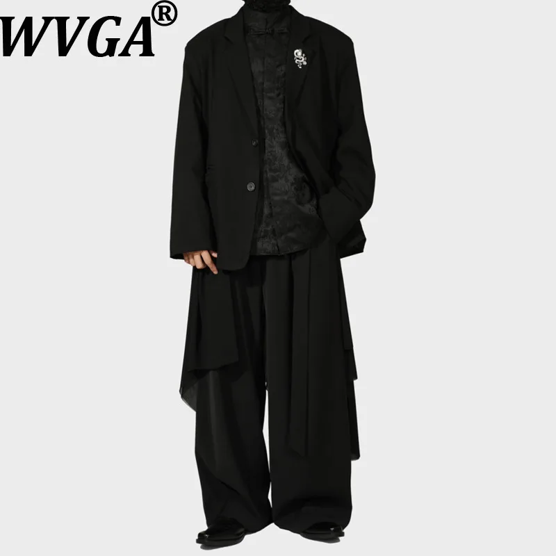 

WVGA Spring Autumn New Man Tide Suit Coat Oversized Detachable Hem Niche Chic Casual Design Loose Long Sleeve Balazer Ins W14652