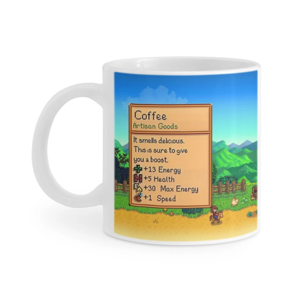 1pc 11oz Coffee Stardew Valley Mug Coffee Mug Tea Cup Coffee Cup Funny Birthday Gifts for Women and Men Ceramic Mug  Cup