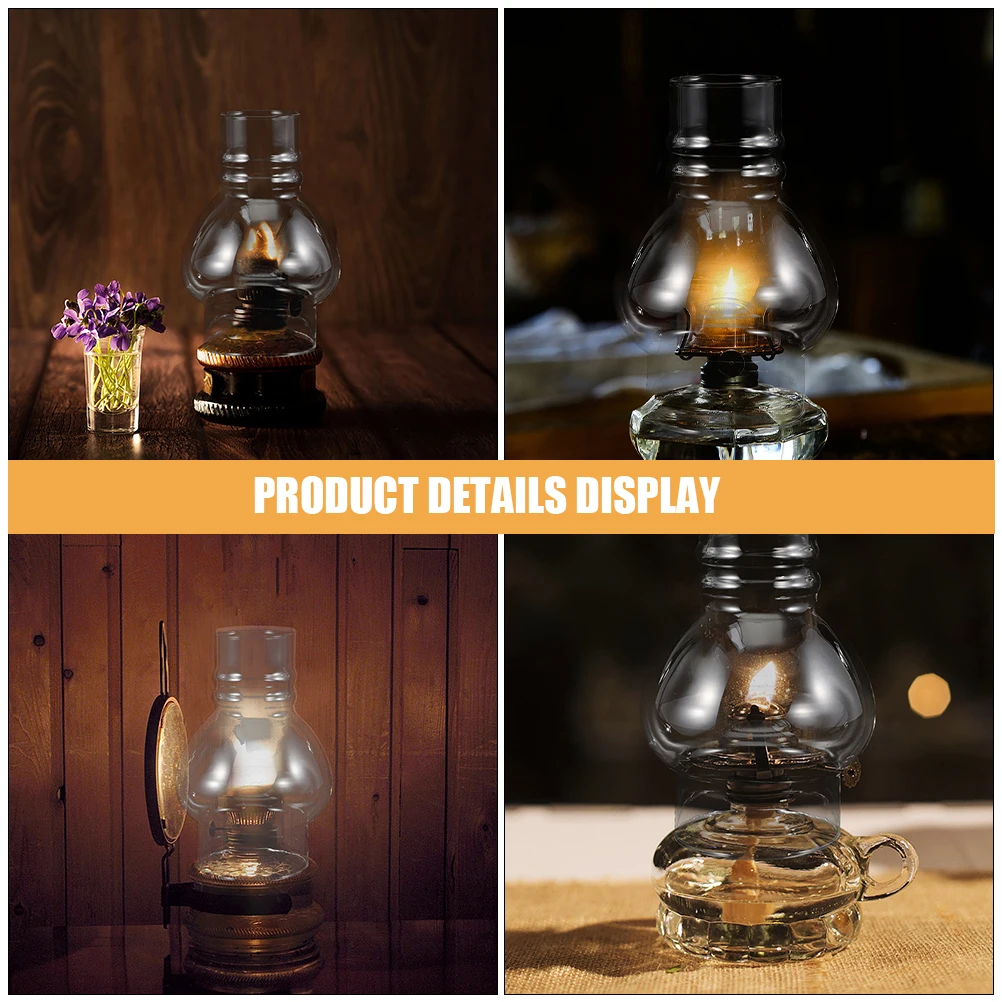 

2 Pcs Clear Chimney for Lamp Accessories Glass Oil Shade Replacement Hurricane Shades
