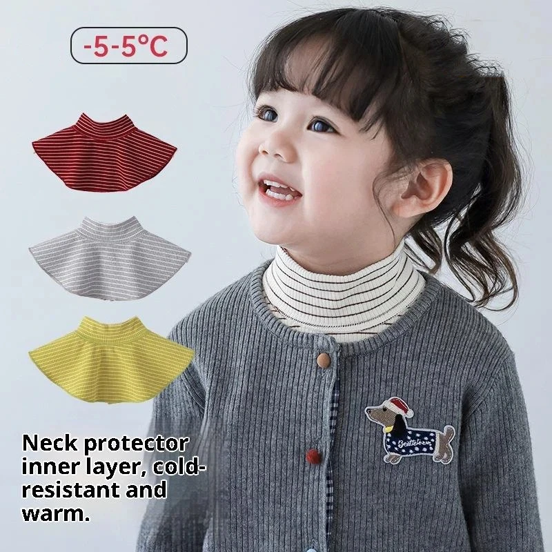 

Детский съемный хлопковый воротник-утеплитель для шеи, полувысокий фальшворотник, теплый чехол для головы и шеи, защитный воротник для малышей [CC55]