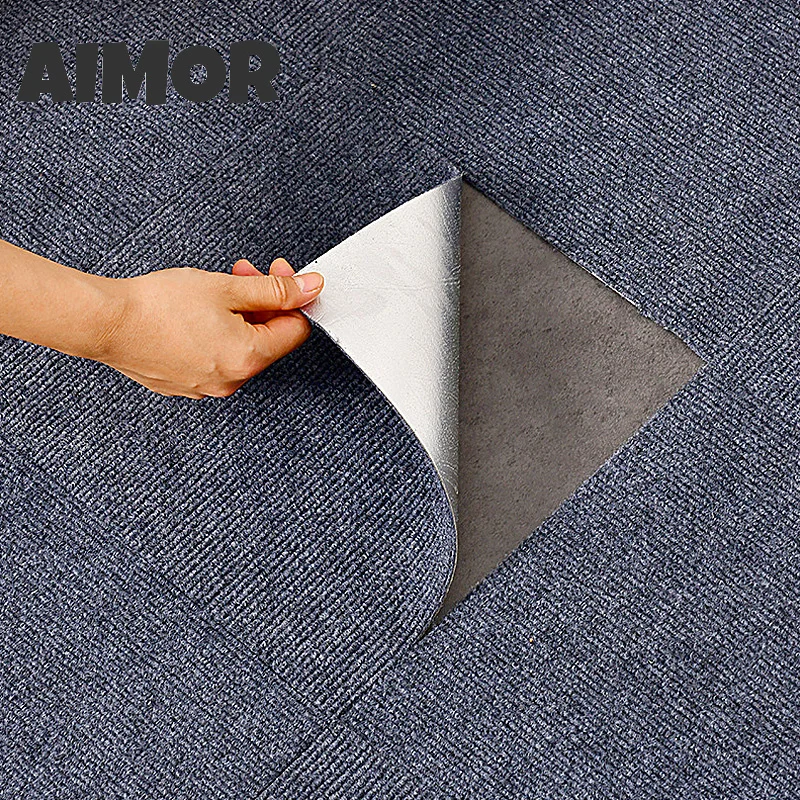 Aimor 10 Pieces Living Room Bedroom Kitchen Mat Home Decor Staircase Anti-slip Floor Sticker Self Adhesive Carpet 30x30cm