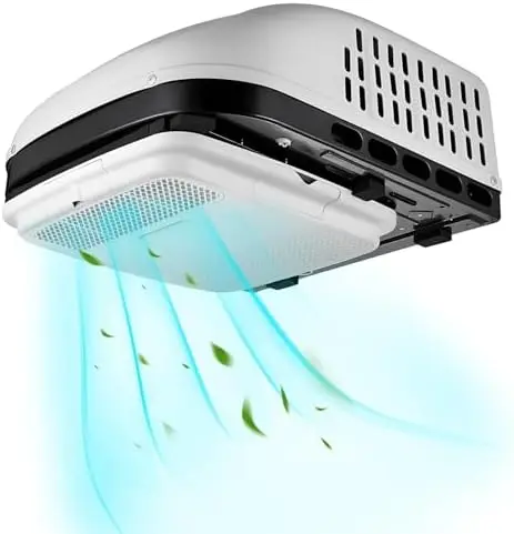 

115V RV Rooftop Air Conditioner 15000BTU Quiet Cooling & Heating for Motorhome, Semi Truck, Camper – Rotary Compressor