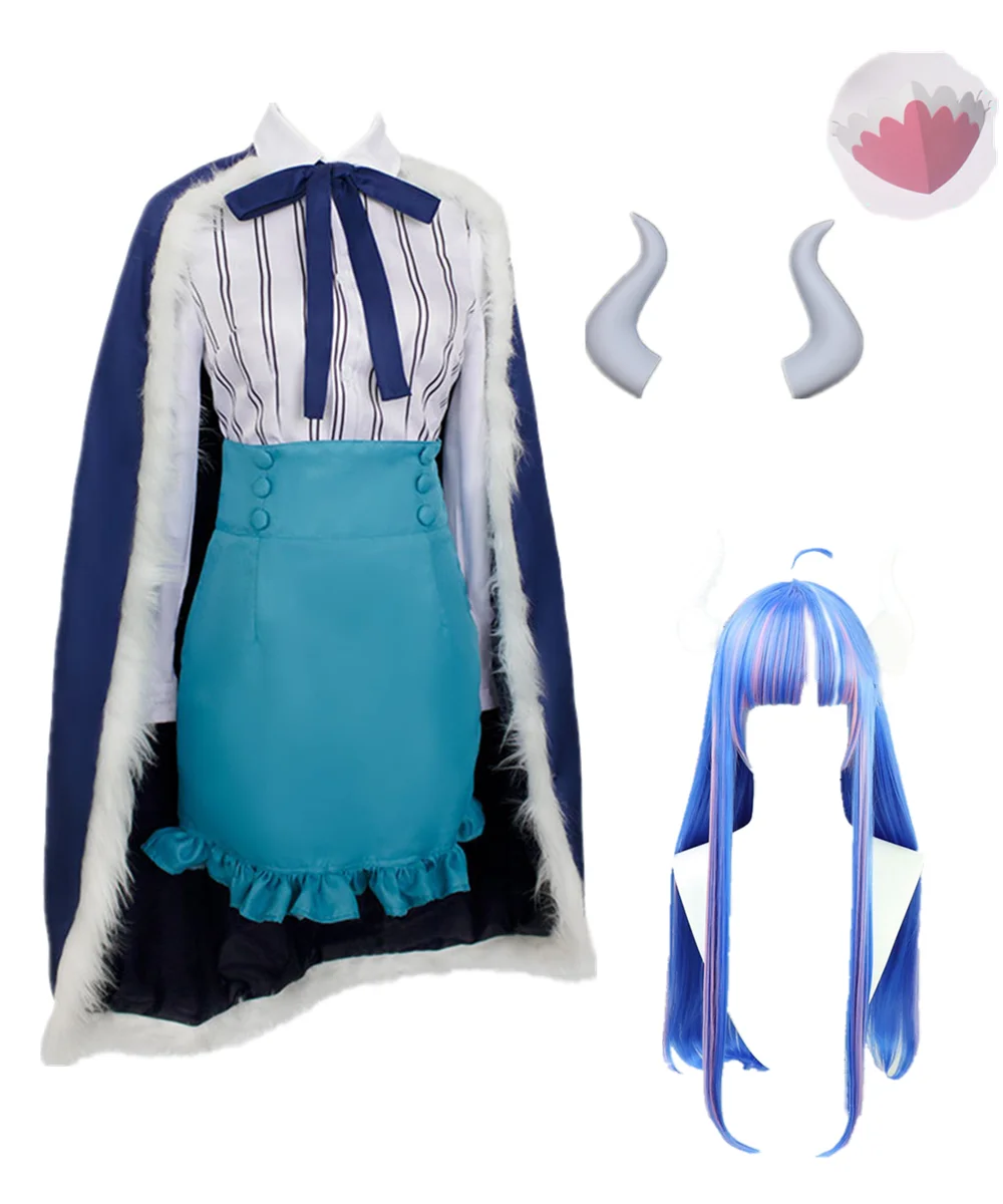 

Adult Anime Movie Ulti Cosplay Suit Ulti Costume Blue Wig Women's Halloween Costume