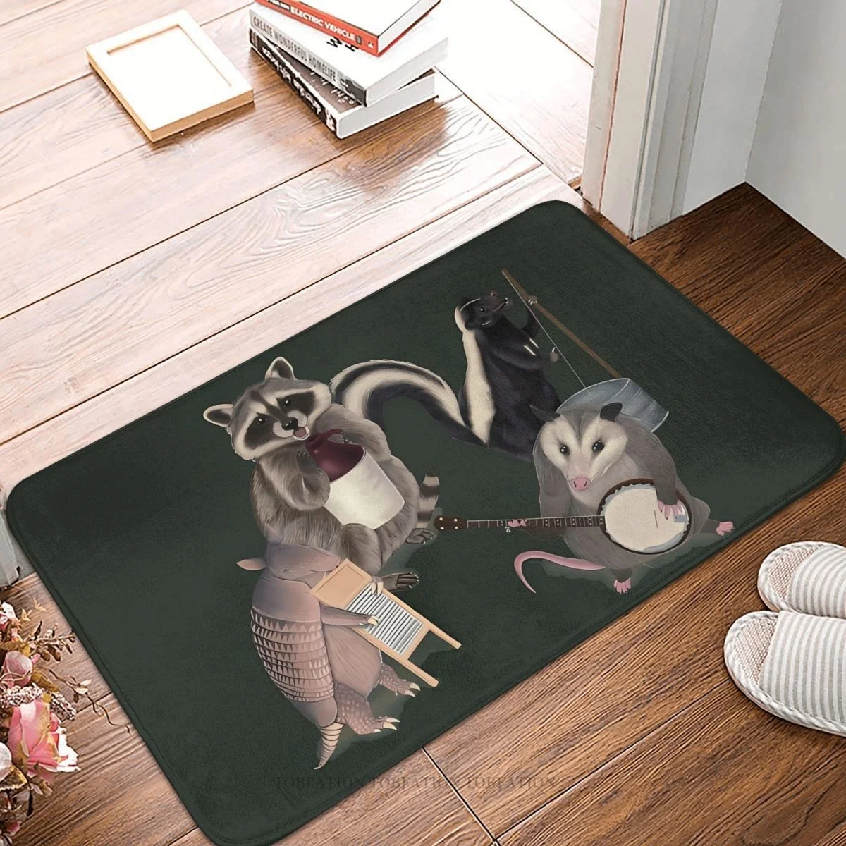 Opossum Non-slip Doormat Animal Jug Band The Roadkill Rebels Bath Bedroom Mat Prayer Carpet Home Pattern Decor