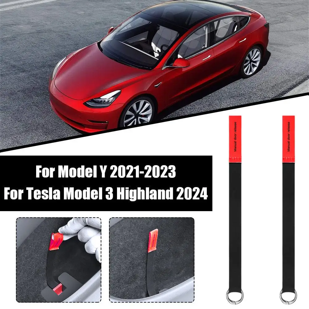 For Tesla Model Y Emergency MHandle Extended Manual Red﻿ Pull Door Rope Release Puller Emergency Button Safety Emergency D8V8