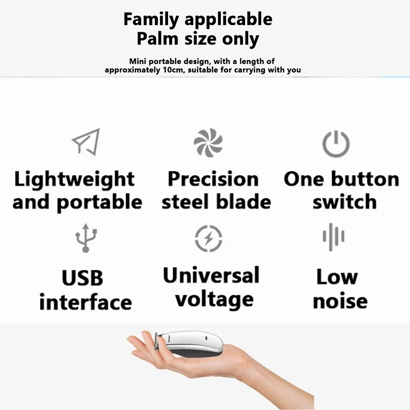 Kemei KM-666C مقص الشعر الصغير المهنية اللحية الشعر المتقلب القاطع قابلة للشحن الكهربائية آلة قطع الشعر مزيل الشعر