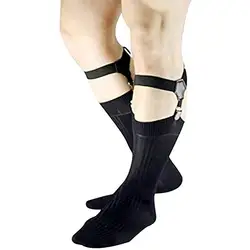 A Pair Men's Black Sock Garters Belt Adjustable Elastic Hold Sock Up Non-slip Braces Suspenders Duck-Mouth Holders Clips O8N2