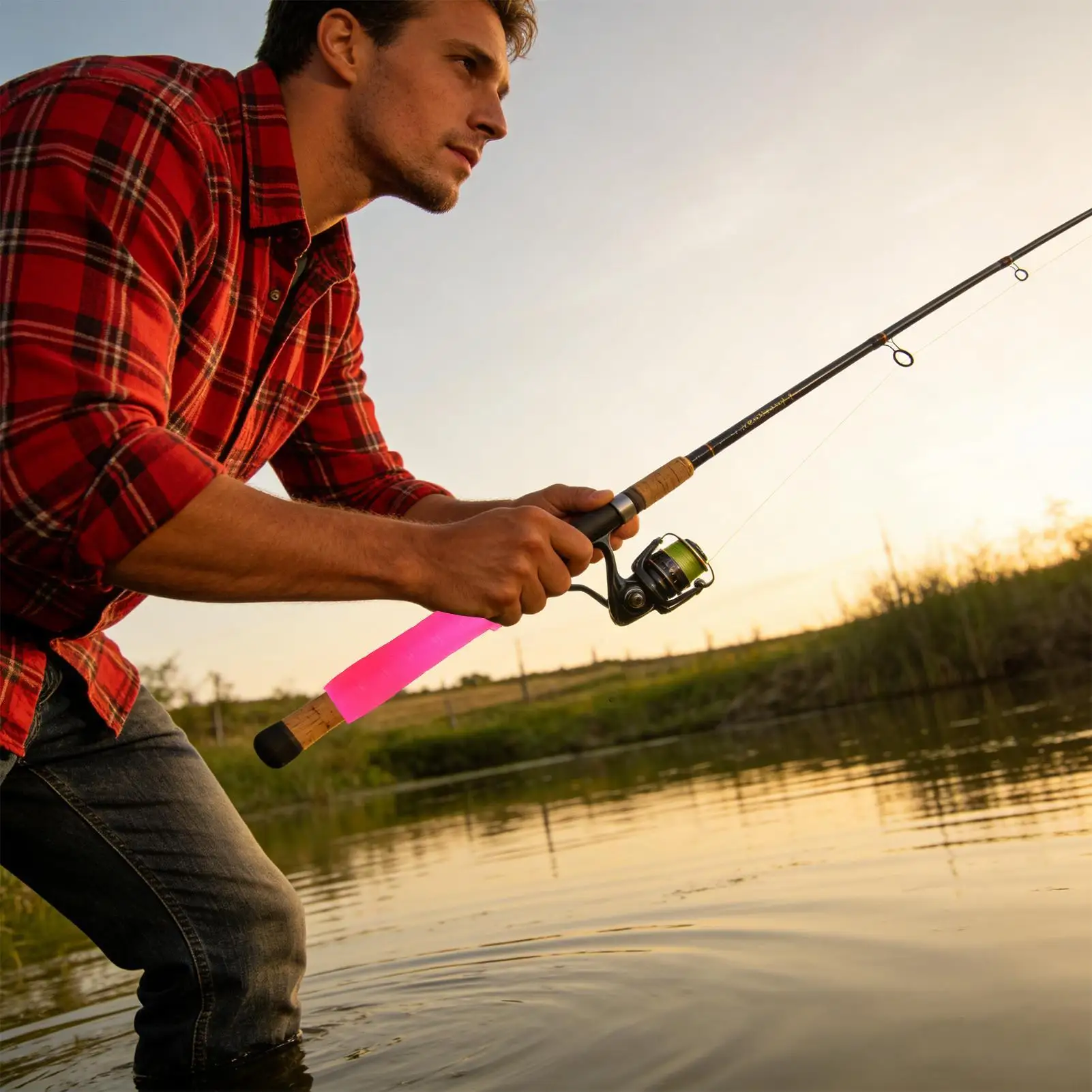 

Fishing Rod Grip Elastic Non-Slip Sweat Absorbing Wrap Handle With Heat Shrink Tube Strap Fishing Rods Accessories