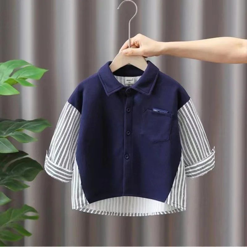 

Girls Baby's Kids Blouse Coat Jacket Outwear 2024 Stripe Spring Autumn Shirts Cotton High Quality Christmas Gift Children's Clot