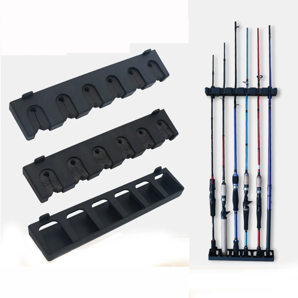 

Fishing Rod Holder Vertical 6-Rod Rack Plastic Storage Fishing Rod Rack Fishing Pole Holder for Bass