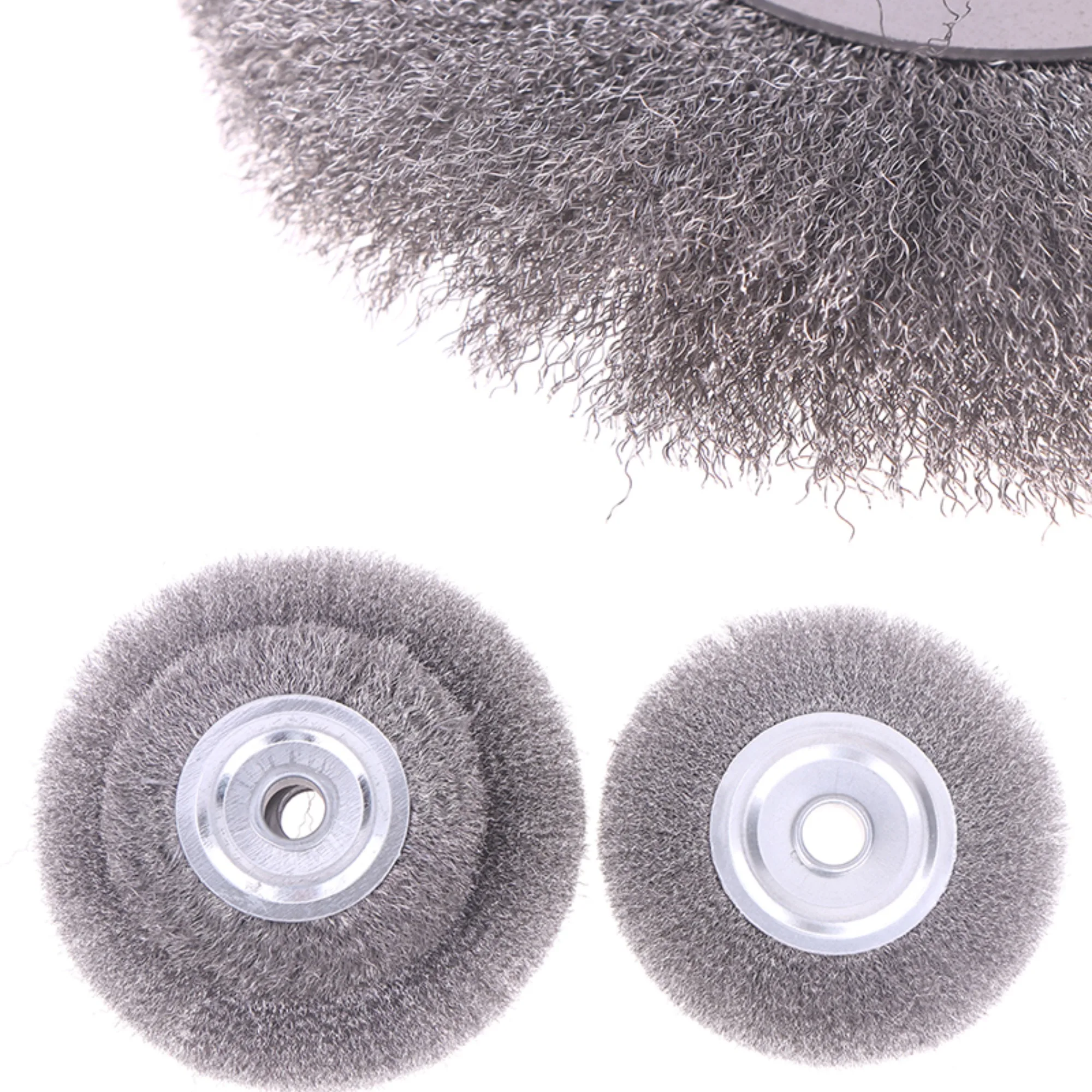 

1Pc 100/125/150mm Steel Wire Brush 0.15mm Wire Wheel Brush Round For Bench Grinder Deburring Tool Cleaning Rust Polishing Tools