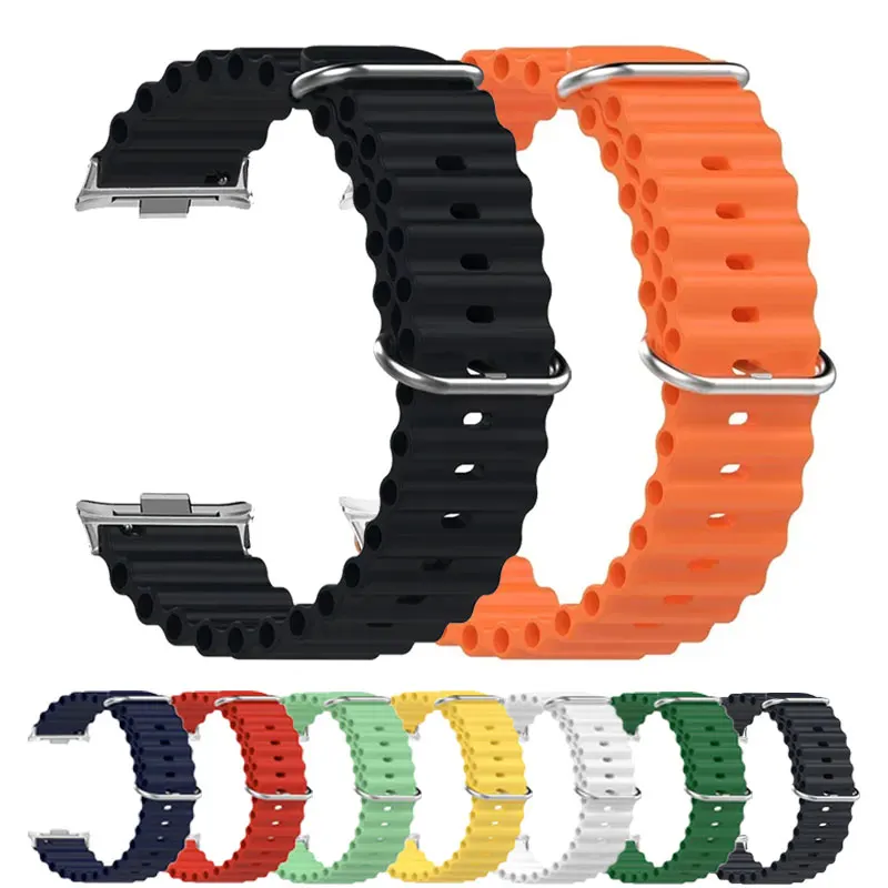 

Ocean Strap for Xiaomi Redmi Watch 4 Replacement Bracelet Metal correa iwatch Xiaomi Mi Band 8 Pro Silicone Band Accessories