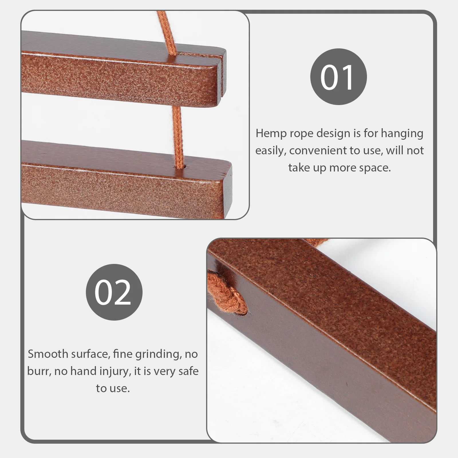 

Wall Mounted Wooden Towel Rack Punch-Free Bathroom Supply Modern Chic Look Easy Hanging Space Saver Towel Drying