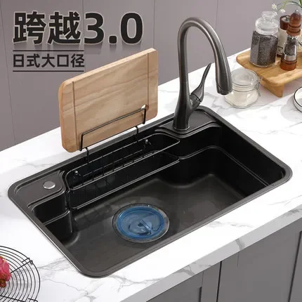 Gun ash multi-function sink undercounter basin 304 stainless steel sink Japanese style Taizhong basin washing