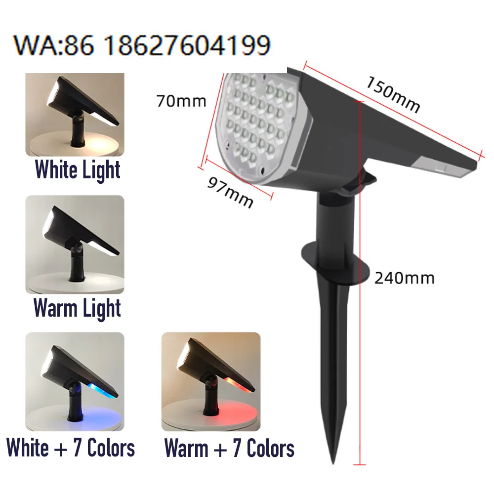 IP65 Waterproof Solar LED Spot Light Auto Charging Outdoor Lawn Yard Garden Landscape Accent Decor