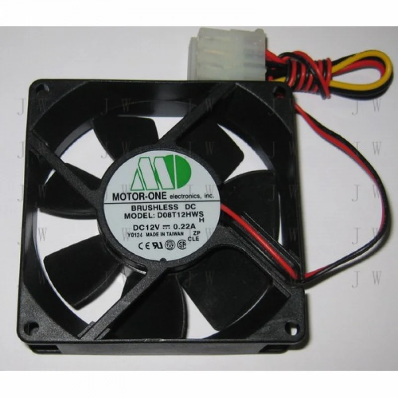 DDW  for Motor One 80mm D08T12HWS Cooling Fan 4 Pin Molex Male Female Connectors 12V DC
