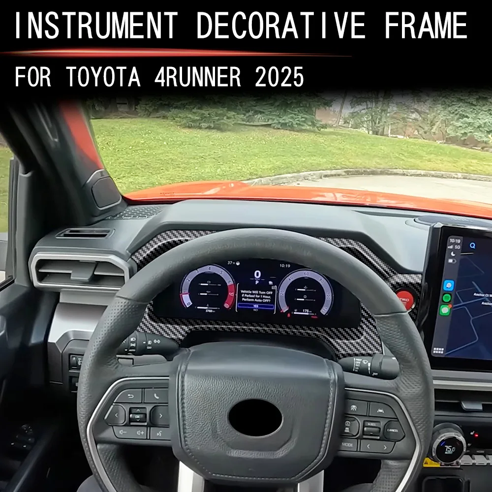 

For TOYOTA 4Runner 2024 2025 ABS carbonfiber wood Central control front Dashboard instrument meter Display Screen Panel cover