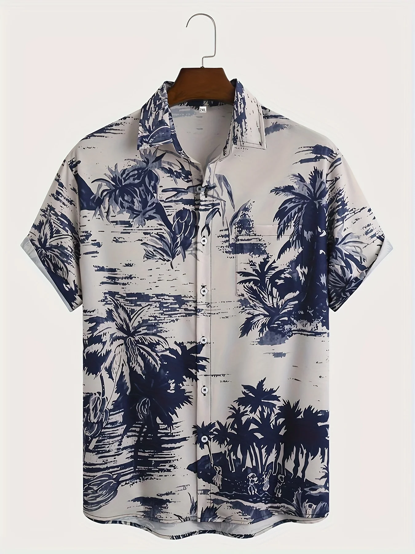 

2024 Summer Men's Harajuku Street Retro Men's Shirts Beach Hawaiian Men's Short Sleeve Shirts XXL-4XL