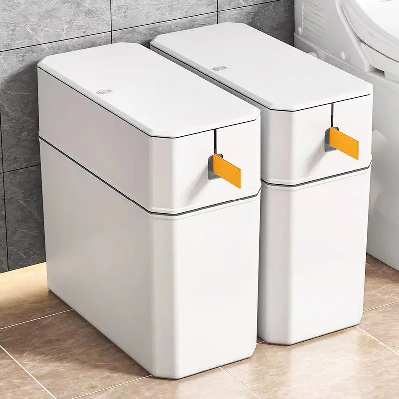 Household trash can, bathroom, living room, kitchen