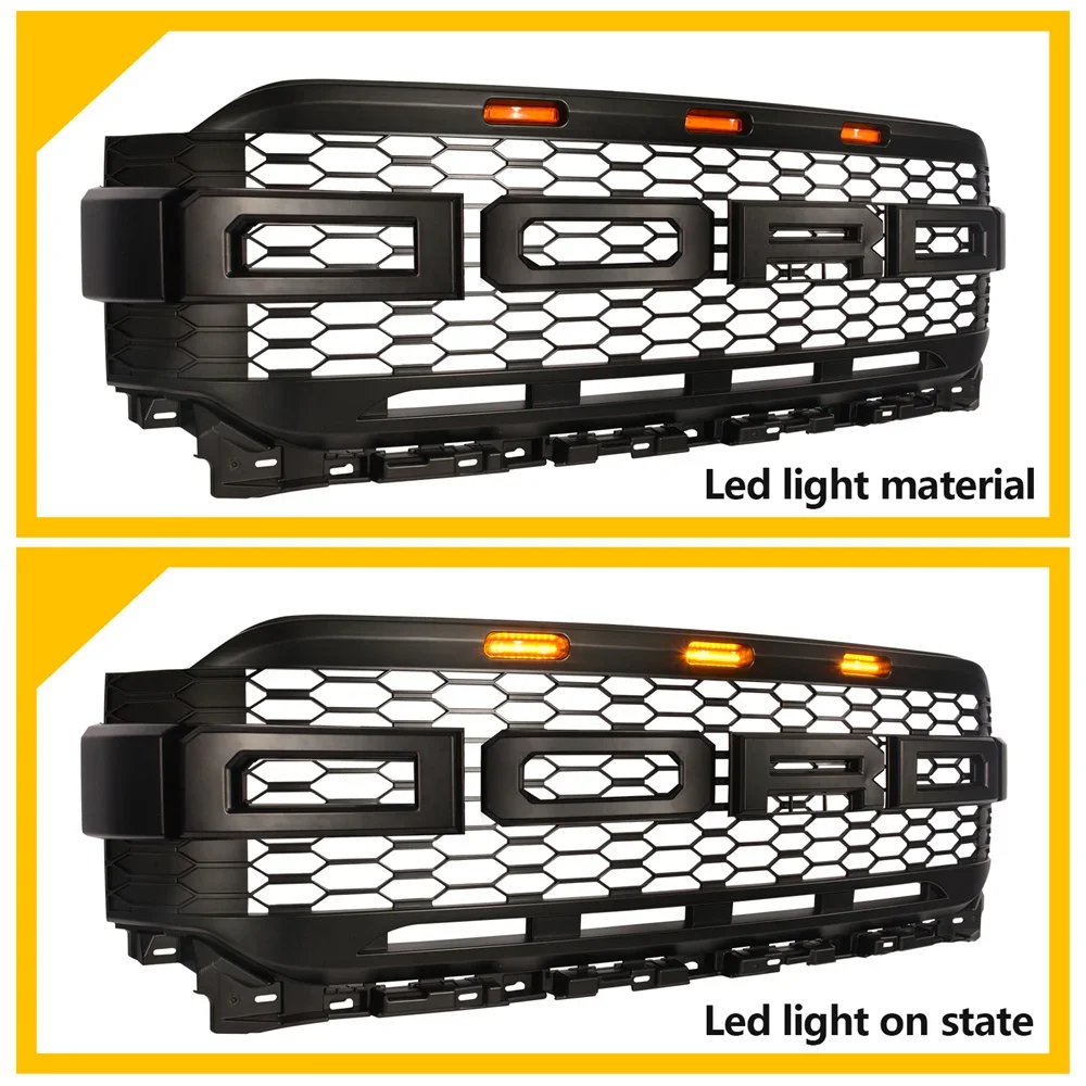 

Pop New Model For F150 Grill Mesh For F-150 2021 Raptor Grills Pickup Racing Grille Front Grill Bumper Grilles Cover Accessories