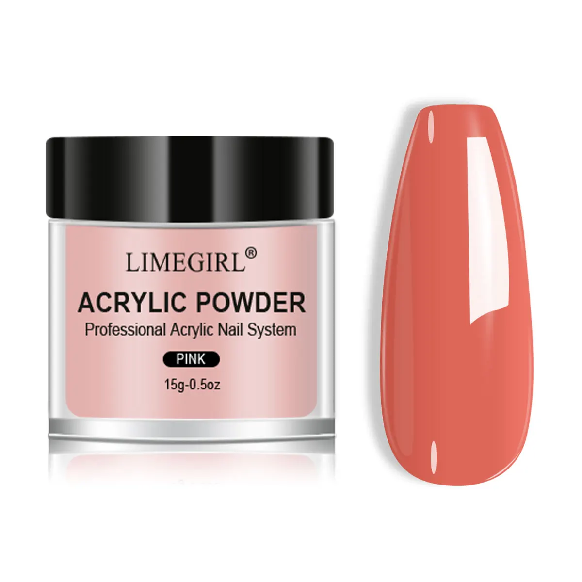 LIMEGIRL 5-Farben-Nagel-Acrylpulver, professionelles rosa, klares, weißes, nacktes Polymer für Nagelverlängerung, Salonqualität, feines Pulver