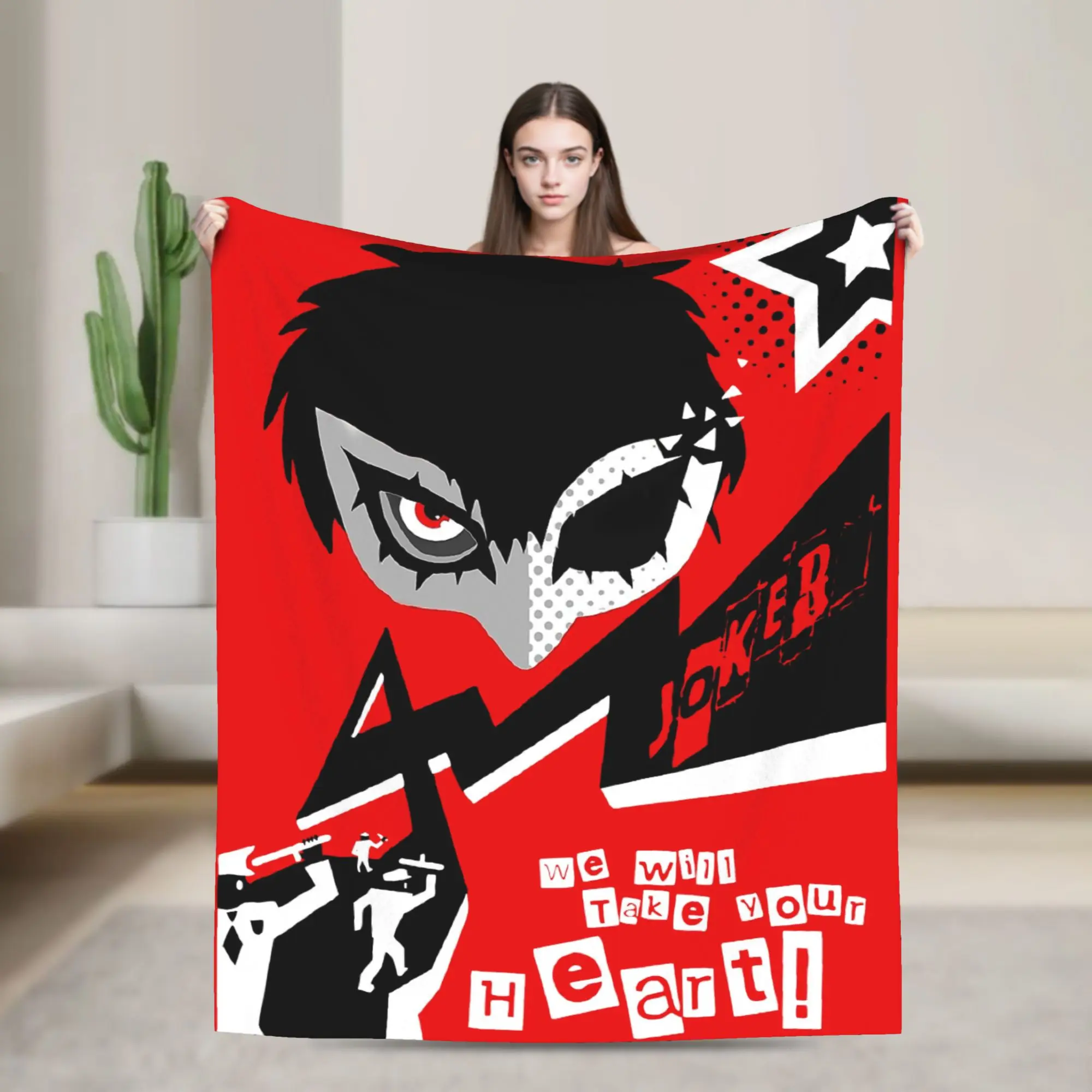 Persona 5 Joker Game Blankets Take Your Heart Fleece Awesome Warm Throw Blanket for Bedding Lounge Spring/Autumn