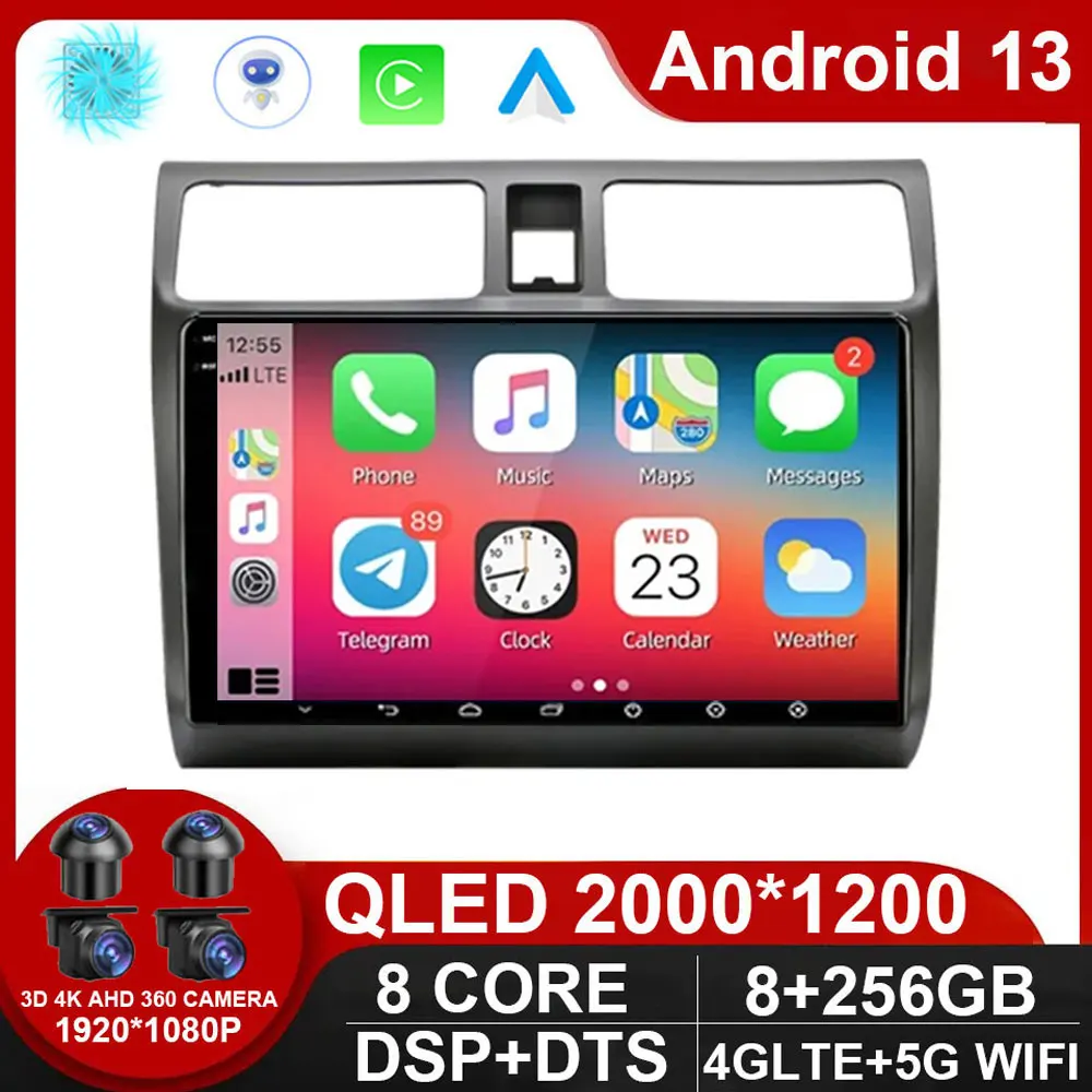 

10" Android 13 Car Radio For Suzuki Swift 2003 - 2010 Carplay 2 Din Multimidia Video Player GPS Navigation Head Unit Stereo