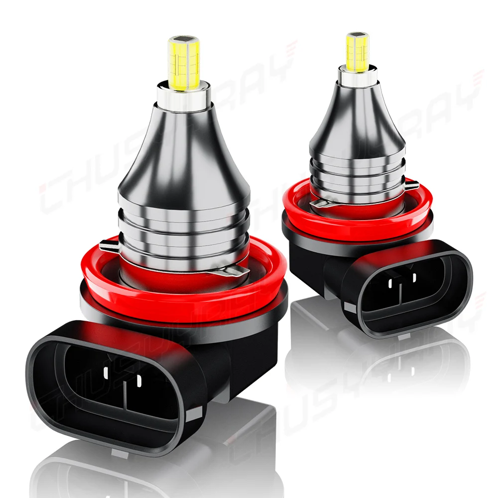 CHUSYYRAY 2Pcs Led Headlight Car Lights H11 Led Replacement Bulbs Car fog Lights 12V 6000K White light Car Accsesories