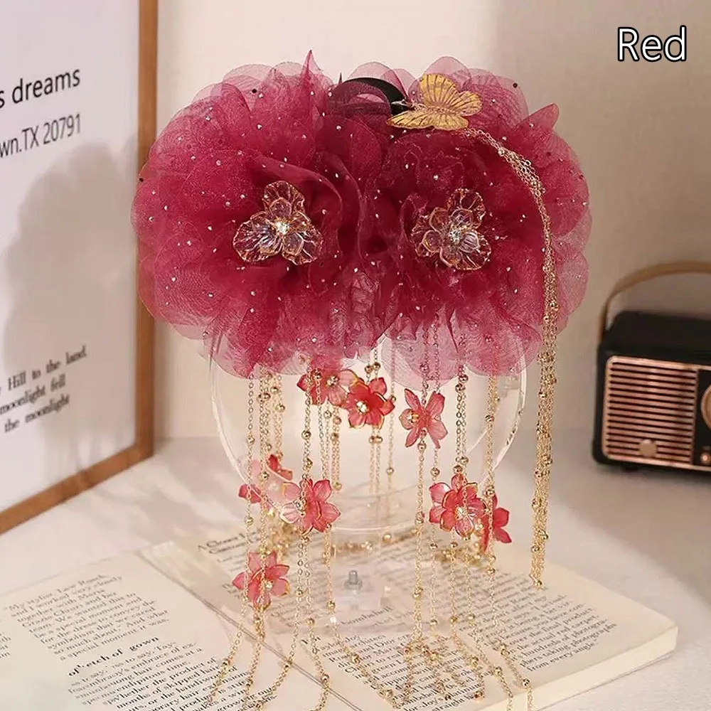 

Элегантная заколка для волос с цветком лотоса, бабочки, кисточки, блестки, бант, заколки для волос, тканевые заколки для волос в виде краба, аксессуары для волос