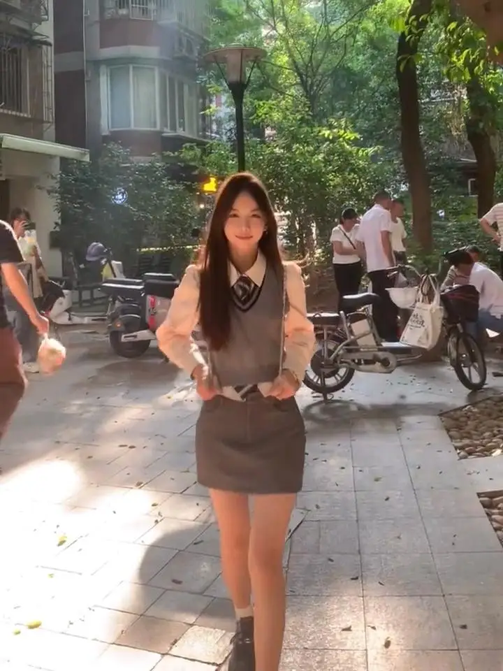 

Pastel Pink Knitted JK orm Vest Skirt Set Long Sve Polyester Korean Sle Autumn Collection College Sle Outfit