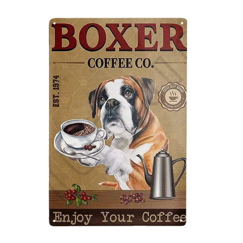 Boxer Dog Retro Metal Tin Sign,Nice Butt Poster Home Wall Art Poster Plaques for Home Living Room Kitchen Cafe Bar Wall Decor